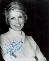 Janet Leigh signed 10x8 inch black and white photo. Dedicated. Good condition. All autographs come