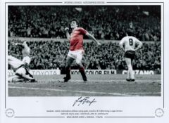 Frank Stapleton Manchester United 12x16 Signed, Colourised photo, Autographed Editions, Limited
