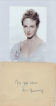 Joan Greenwood signed Autograph book page Approx. 6x5 Inch include colour photo unsigned. Was an