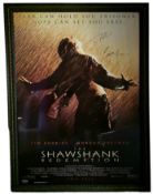 Morgan Freeman and Tim Robbins signed Shawshank Redemption framed movie poster 42x30 inch approx.