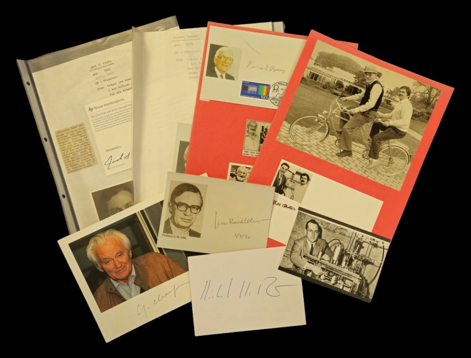 Group of various scientist 10 x Collection of Autograph card signed signatures such as Jack S.