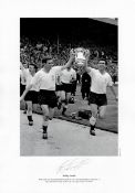 Bobby Smith 16x12 Black and White signed photo. Photos show Bobby Smith and Danny Blanchflower