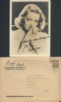 Bette Davis signed 7x5inch vintage photo with original mailing envelope. Good condition. All