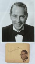 Franchot Tone signed Autograph page Approx. 5.5x4.5 Inch include unsigned black & white photo 10x8