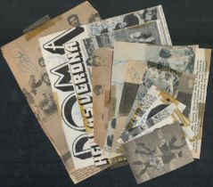 Football collection of 13 magazine clippings of various sizes with signatures of Alberto Ginulfi,