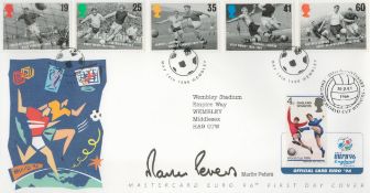 Football Martin Peters signed Euro 96 Mastercard commemorative FDC PM 30th Anniversary England World