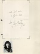 Dame Margot Fonteyn ALS 8x6 inch approx. in size mounted on A4 sheet accompanied 2x2.5 inch black