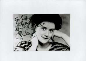 Sophie Thompson signed 5.5x3.5 inch black and white photo. Dedicated. Good condition. All autographs