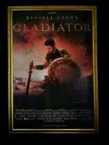 Russell Crowe signed Gladiator framed French movie poster 42x30 inch approx. Good condition. All