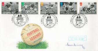 Football Tom Finney signed Football Legends commemorative FDC triple PM RNLI Official Postmark