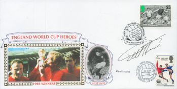Geoff Hurst signed England World Cup Heroes FDC. 2 Stamps 2 postmarks 30th anniversary 30/7/96. Good
