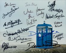 Doctor Who - a 10x8 colour photo signed by sixteen actors from the series. The actors are David