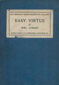 Easy Virtue by Noel Coward hardback book. First edition. UNSIGNED. Good condition. All autographs