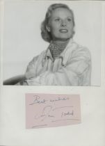 Ann Todd signed small cut piece include black & white photo unsigned 5.5x4.75 Inch fixed onto card