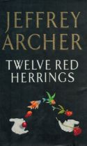 Jeffrey Archer signed hardback book titled Twelve Red Herrings signature on the inside title page.