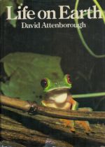 David Attenborough signed hardback book titled Life on Earth signature on the inside title page