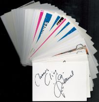 Entertainment collection of 50 signed white cards with signatures of Wayne Fontana, Clinton Ford,