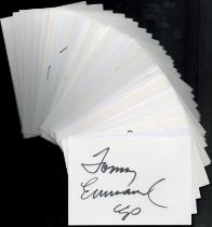 Entertainment collection of 50 signed white cards with signatures of Don Farndon, Sir James