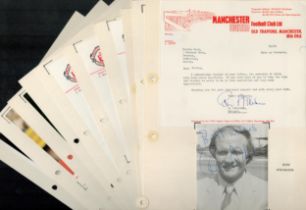 Sports collection of 8 pages of ASL/TSL and signed photos including names of Ron Atkinson, Gary