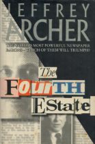 Jeffrey Archer signed hardback book titled The Fourth Estate signature on the inside title page. 547