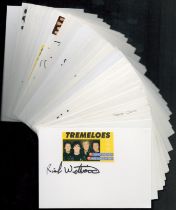 Entertainment collection of 50 signed white cards with signatures of Was Not Was, Waterboys, The