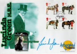 Equestrian Lucinda Green signed Autographed Editions FDC PM All the Queens Horses Badminton