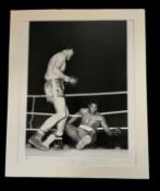 Sir Henry Cooper OBE signed Great Sporting Moments black and white framed print, limited edition