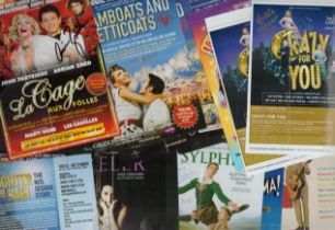 Theatre Leaflets variety of 15 x Collection. Signed signatures such as Adrian Zmed 'La Cage Aux