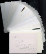 Entertainment collection of 50 signed white cards with signatures of Hazell Dean, Deacon Blue, The