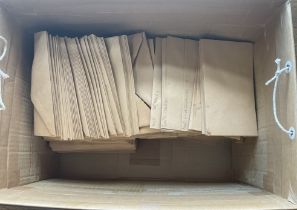 A Box of envelopes containing partially sorted Stamps in each, The box contains hundreds of