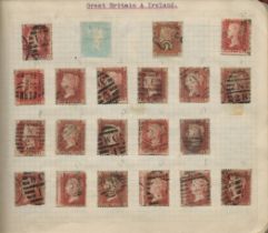 Victorian Stamps in an Album Includes many Penny Reds, Penny Lilacs, Half Penny Reds, Half Penny