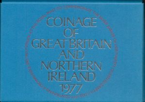 Coinage of Great Britain and Northern Ireland 1977 Proof Set in Display Case and Wallet from The