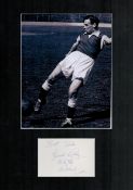 Football Lawrence Reilly (Famous 5) Signed White Signature Card, With Black and White Photo, Mounted