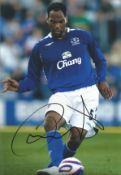 Joleon Lescott signed 12x8 inch colour photo pictured in action for Everton. Good condition. All
