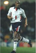 Dion Dublin signed12x8 inch colour photo pictured in action for England. Good condition. All