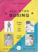 Boxing Gus Demmy All Star Boxing 1962 vintage programme Orlando Paso v Mick Leahy and Freddie Dobson
