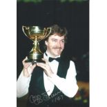 Cliff Thorburn signed 12x8 inch colour photo pictured celebrating with the World championship