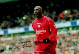 Nicolas Anelka signed 12x8 inch colour photo pictured while playing for Liverpool F.C. Good