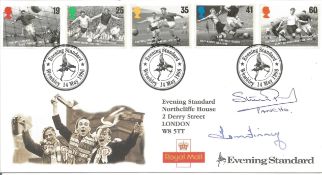 Stuart Pearson and Tom Finney signed Football Legends FDC.14/5/96 Wembley postmark. Good