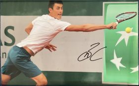 Tennis Bernard Tomic signed 18x12 colour photo rolled. Bernard Tomic (Bernard Tomic, born 21 October