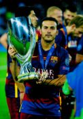 Pedro signed 12x8 inch colour photo pictured during his time with Barcelona. Good condition. All
