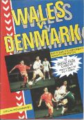 Wales v Denmark 1987 European Championship Qualifier Ninnian Park Cardiff vintage programme. Good