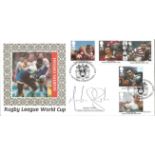 Martin Offiah signed Rugby League World Cup FDC.3/10/95 Wigan postmark. Good condition. All