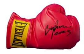 Boxing Frazer Clarke signed Lonsdale red boxing glove. British professional boxer. He won bronze