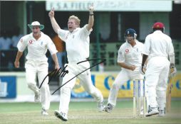 Mathew Hoggard signed 12x8 inch colour photo pictured in action for England. Good condition. All