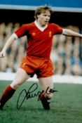 Sammy Lee signed 12x8 inch vintage colour photo pictured in action for Liverpool. Good condition.