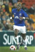 Louis Saha signed 12x8 inch colour photo pictured while playing for Everton. Good condition. All