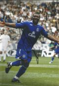 Ykubu signed 12x8 inch colour photo pictured while playing for Everton. Good condition. All