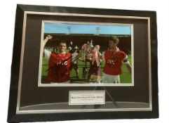 Football Arsenal Legends Marc Overmars and Tony Adams 18x15 inch framed and mounted colour photo