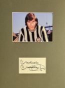 Football Malcom Macdonald 16x12 overall mounted signature piece includes signed album page and
